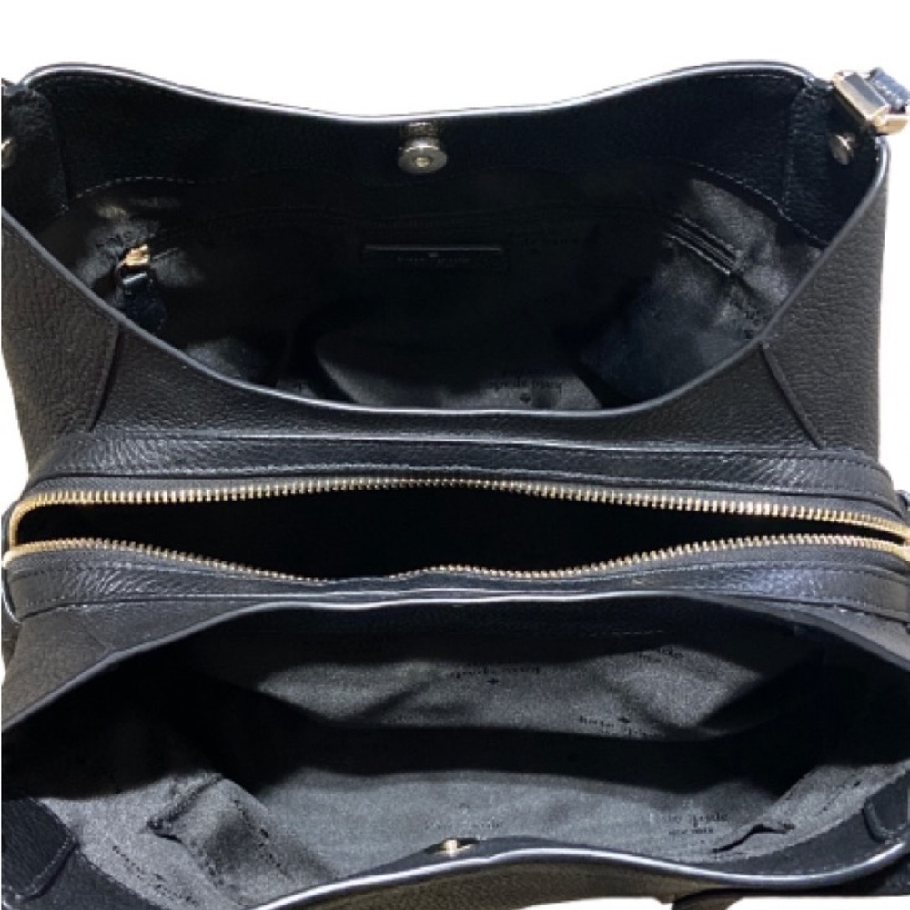 Kate Spade Leila Medium Triple Compartment Shoulder Bag Leather Black - Picture 6 of 8
